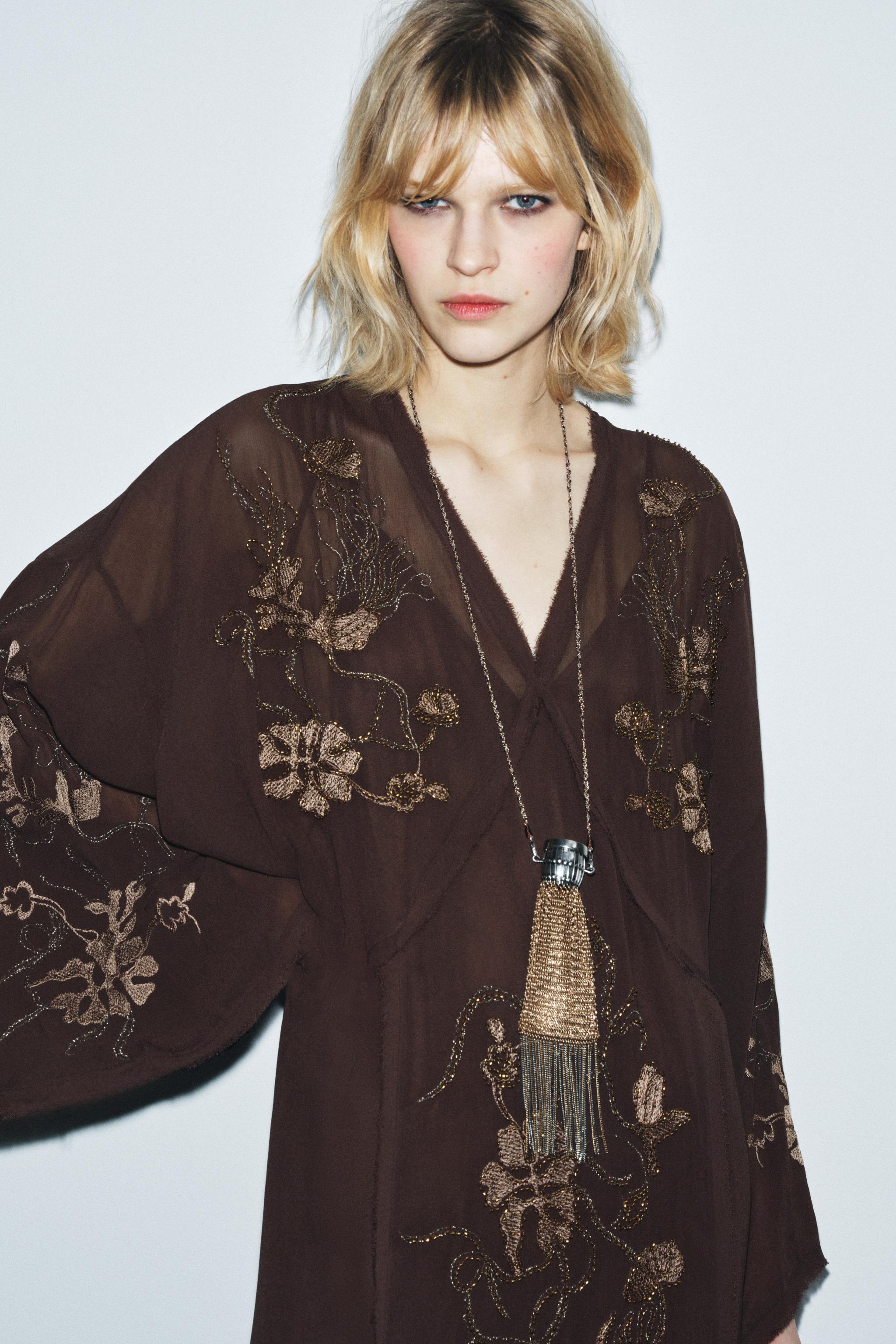 EMBROIDERED BEADED DRESS ZW COLLECTION LIMITED EDITION